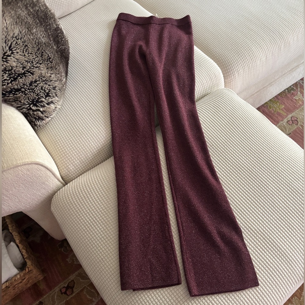 Open Edit burgundy sparkle boot cut leggings 💜